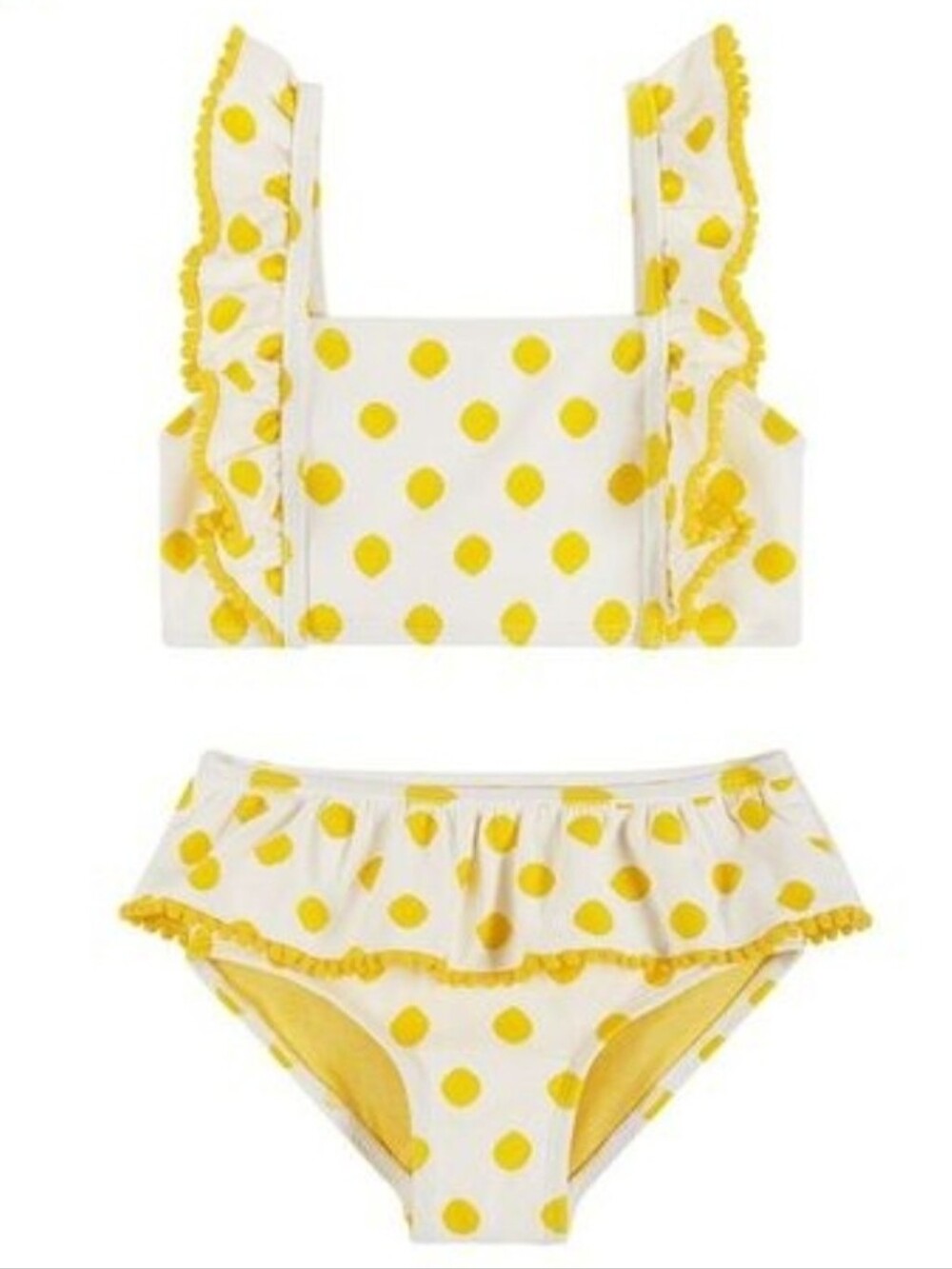 Andy & Evan Bikini White w/Yellow Polka Dots. Size 5
